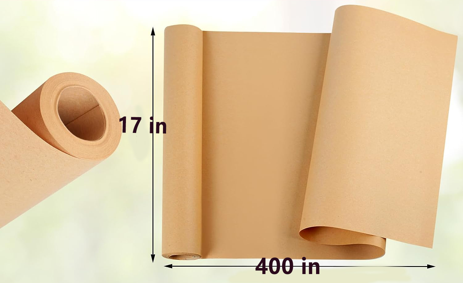Kraft Paper Roll 17400, White Wrapping Paper, Craft Paper, Packing Paper  for Moving,Gift Wrapping, Wall Art, Table Runner, Floor Covering(White) 